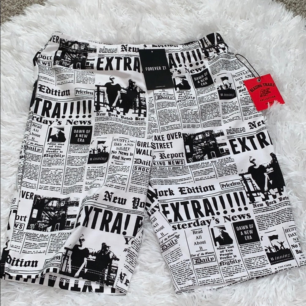 Newspaper biker shorts